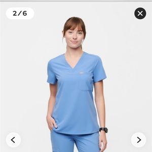 Figs Catarina Top - Ceil Blue, large